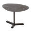  Table d'appoint industrielle ronde en métal avec base piédestal et design minimaliste pour le salon ou la chambre à coucher, brun