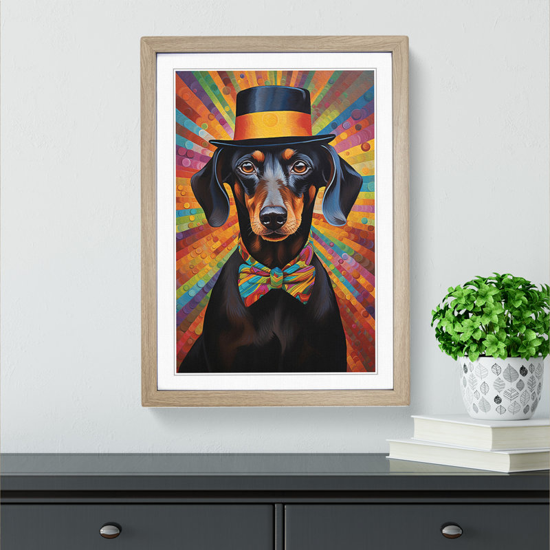 Single Picture Frame Print on Wood, Oak Framed, 34cm H x 25cm W