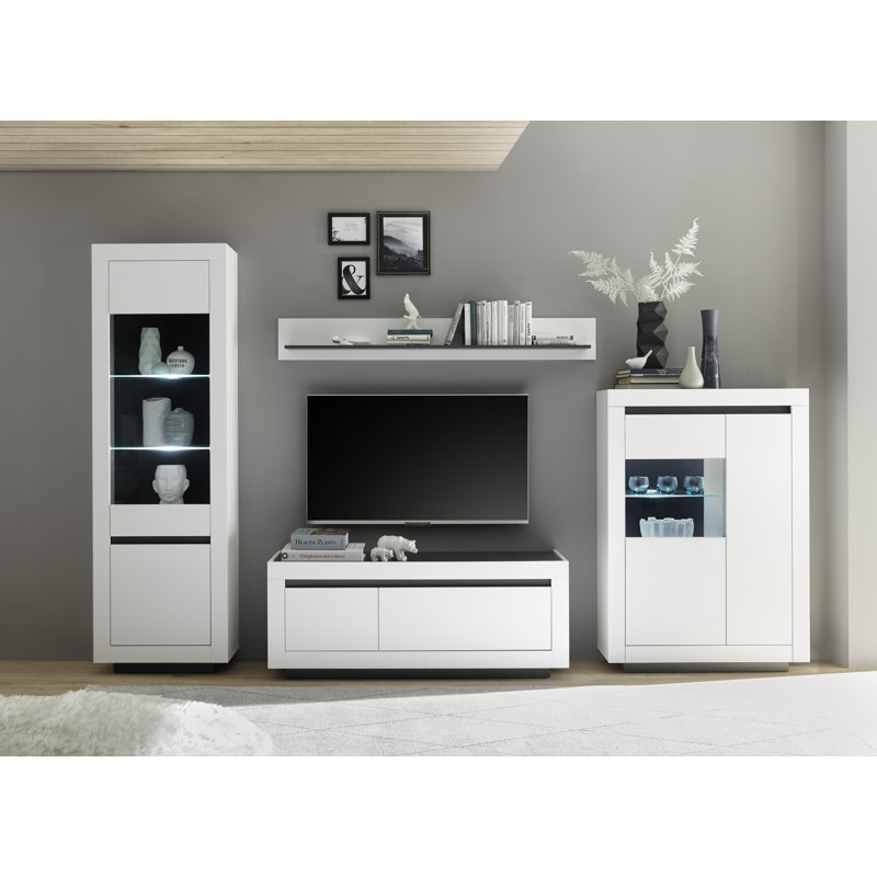 Mascarenaz Unfinished Living Room Walls for TVs up to 32", White/Anthracite