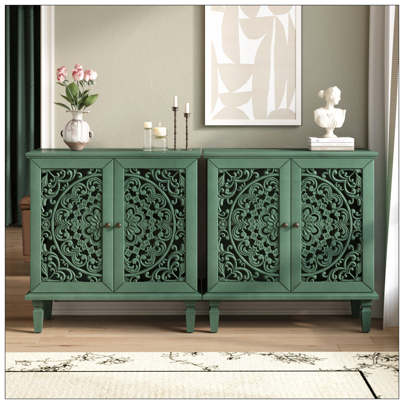 31" 2 Door Accent Cabinet, Green