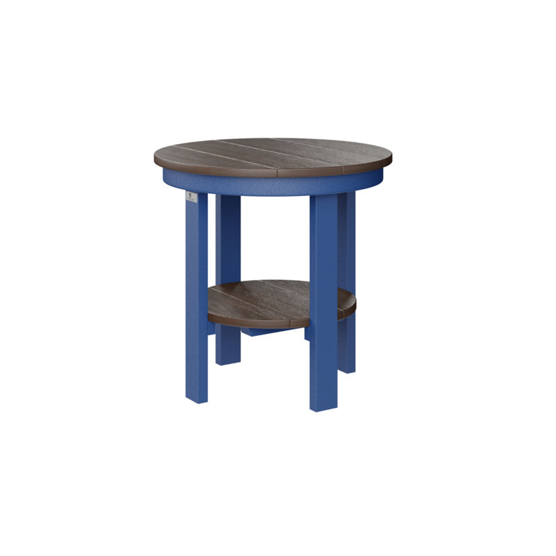 Table de salle à manger ronde Berlin Gardens, 21" H x 21.5" W x 21.5" D, Bleu pacifique, Imbuia