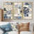 Toile avec cadre flottant or