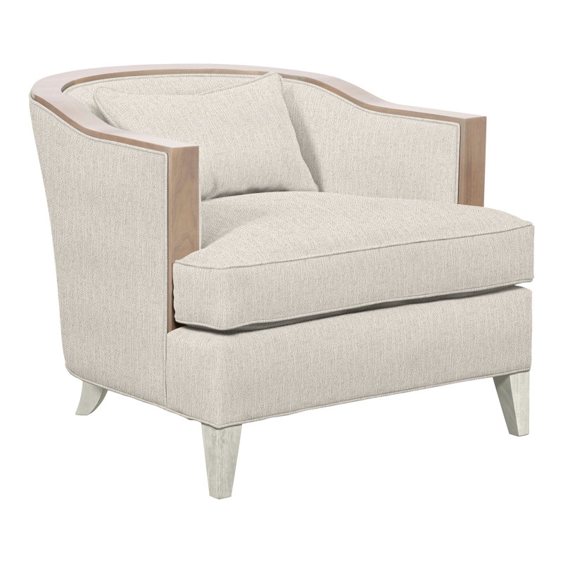 Thom Filicia Home 32.5" Wide Barrel Chair, Instant Parchment Crypton® Performance Fabric, Wrenn