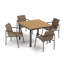Orso & Travira 4 - Person Square 39" Long Powder Coated Aluminum Outdoor Dining Set