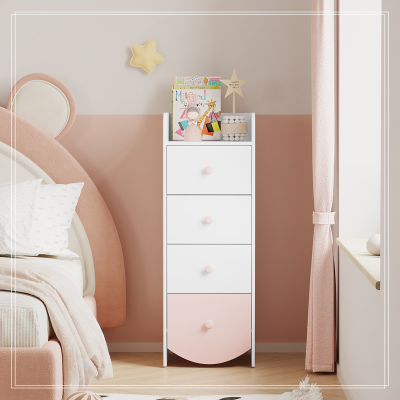 Commodes décoratives avec 4 tiroirs et tablette supérieure