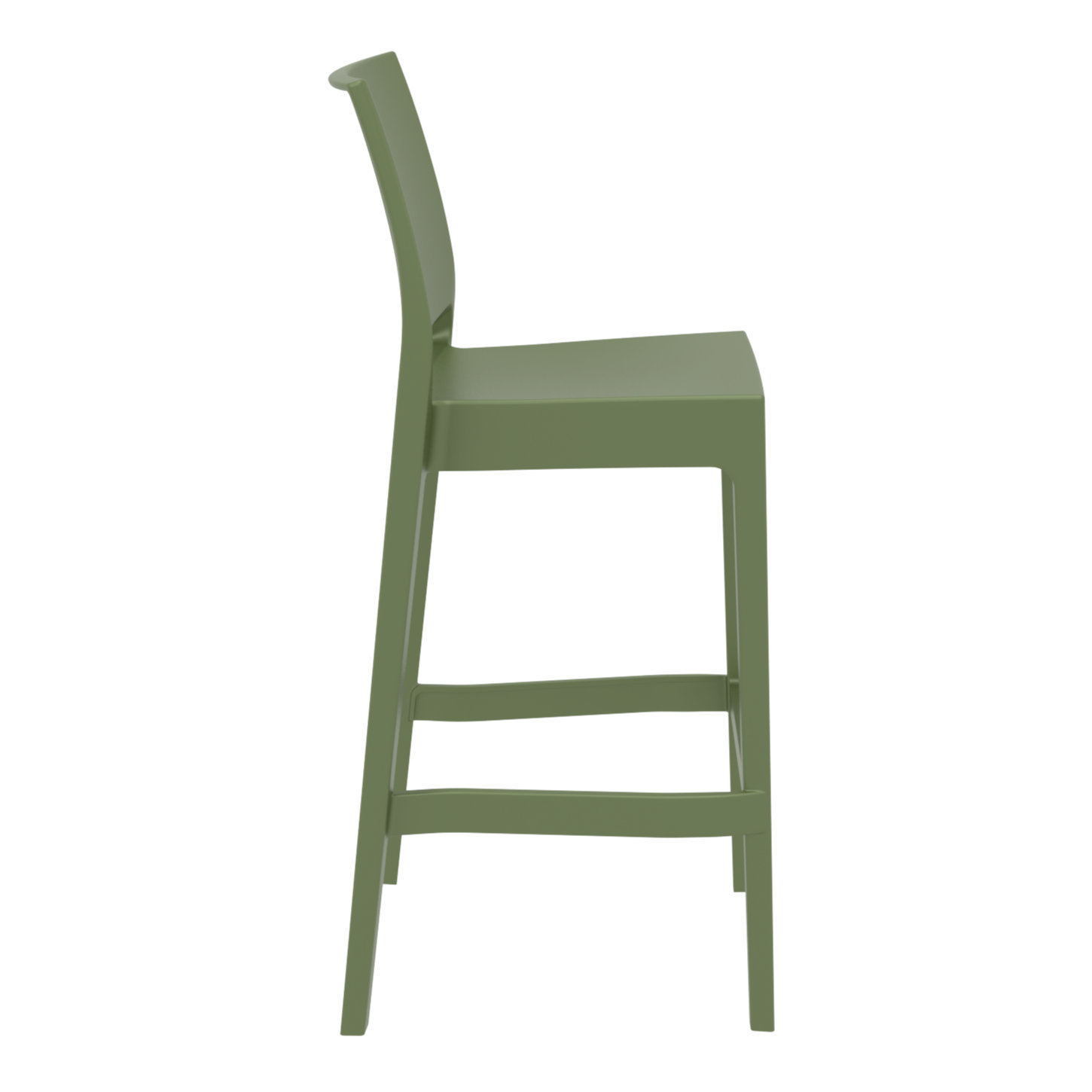 Adrienne Outdoor Bar Stool, Olive Green, 29.5"