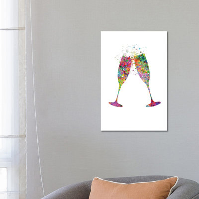 Champagne Flute by Genefy Art - Wrapped Canvas Print