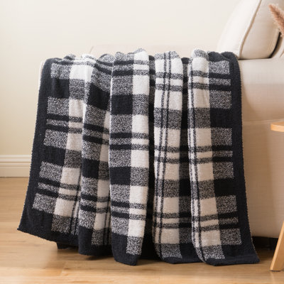 Checkered Throw Blanket, Plaid Knitted Throw Blankets For Couch, Sofa, Bed, Warm Cozy Fuzzy Farmhouse Plaid Blanket For Spring(50"X60")