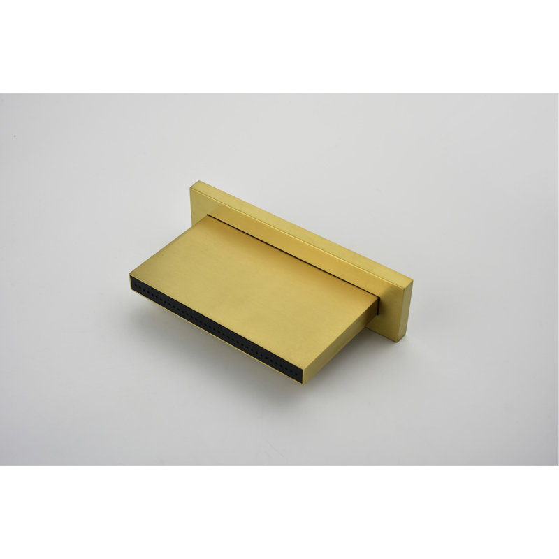 Robinet de lavabo de salle de bain à haut débit - Bec de remplissage mural en acier inoxydable à finition dorée pour débit, Golden