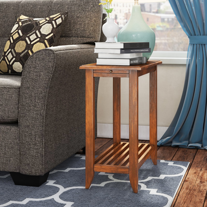 Parkhur End Table with Storage, Olive Ash Burl