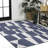 Olesia Modern Geometric Abstract Two-Tone Navy/Cream Indoor/Outdoor Rug-1679890613
