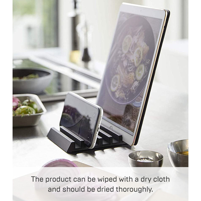 Black Aluminum Multi Device Phone and Tablet Stand