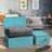 Sorbus Stackable Woven Basket with Lid and Carry Handles 3 Pack in Aqua