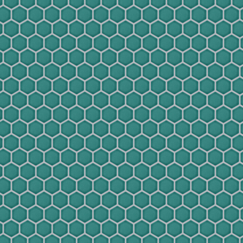 Tribeca 2" Hex Glossy 11-1/8 " x 12-5/8 " Porcelain Mosaic Floor & Wall Tile, Jade