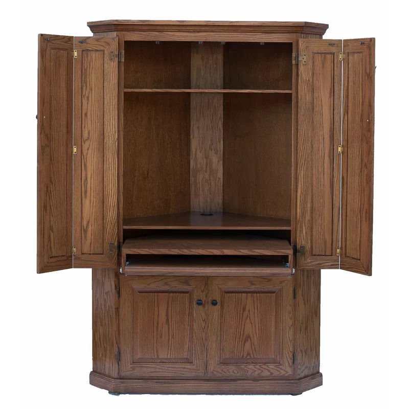 Bureau en coin en bois massif Lapierre, Rouge sang de bœuf