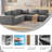 116 In. Square Arm 5-Piece L Shaped Polyester Modular Sectional Sofa In Gray-253498198
