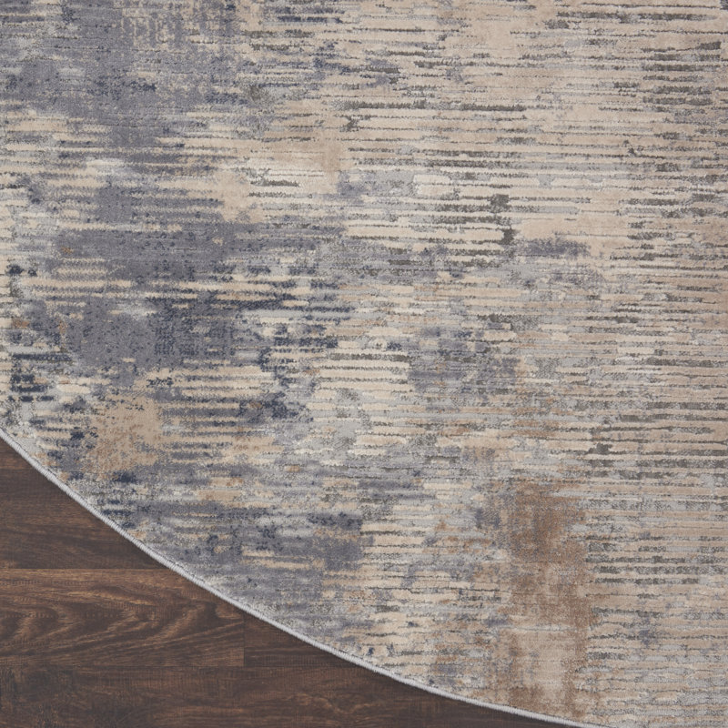 Comer Abstract Indoor Rug, Round 5'3"