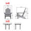 Chaise Adirondack en plastique avec table Anette-611446065