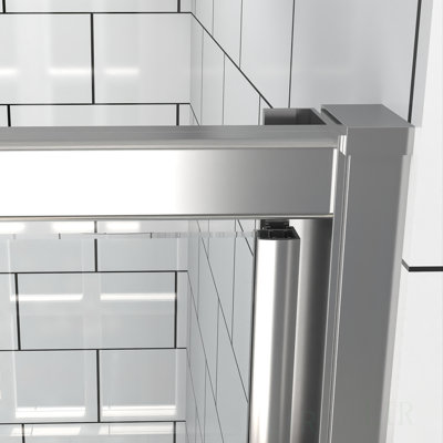 Durable Pivot Glass Shower Door With Clear SGCC Tempered Glass And Chrome Finish, Reversible Installation For Versatile Use, Shower Door