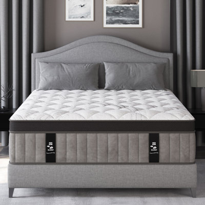 14'' Hybrid Mattress, Medium-Firm Support, Pocket Spring & Memory Foam, Mattress in a Box, Motion Isolation, Breathable & Fiberglass-Free