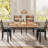 Dining Table Set for 4 with Upholstered Chairs, Wood Kitchen Table & 4 Chairs with Corner Protectors for Small Space-1220874133-1220874128