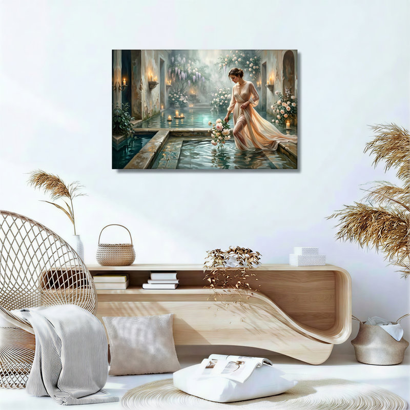 «Romantic Garden», ensemble de 1 reproduction d'art sur toile, Toile tendue, H 32 po x l 48 po