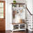 39.8" Wide Hall Tree With Bench And Shoe Storage, Entryway Bench With Diamond Wire Mesh Design, Coat Rack Shoe Bench For Hallway