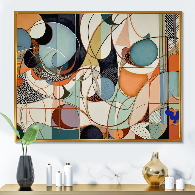 «Pastel Color Boho Artwork II - Abstract Minimalisme», reproduction sur toile, H 12 po x l 20 po x P 1 po