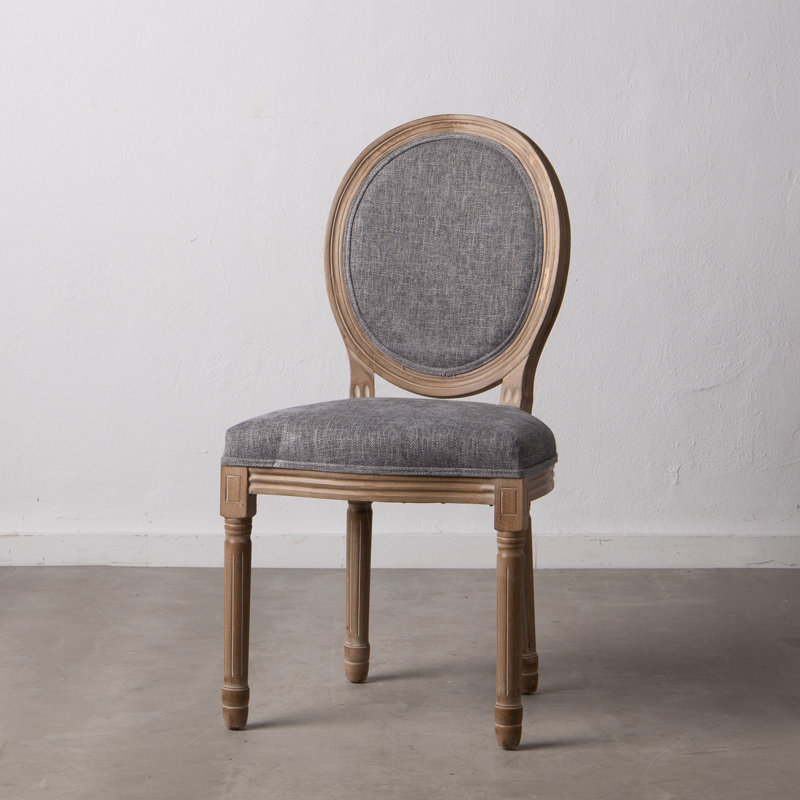 Alaysia 49cm H Polyester Blend Upholstered King Louis Back Side Chair, Grey