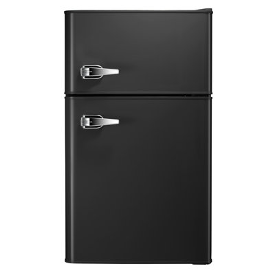 R.W.FLAME Double Door 3.2 Cu. Ft. Compact Refrigerator Mini Fridge with Freezer -  F5890B-1