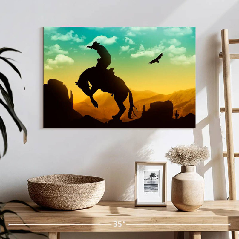 Lelar Eagle And Cowboy, 16" H x 24" W