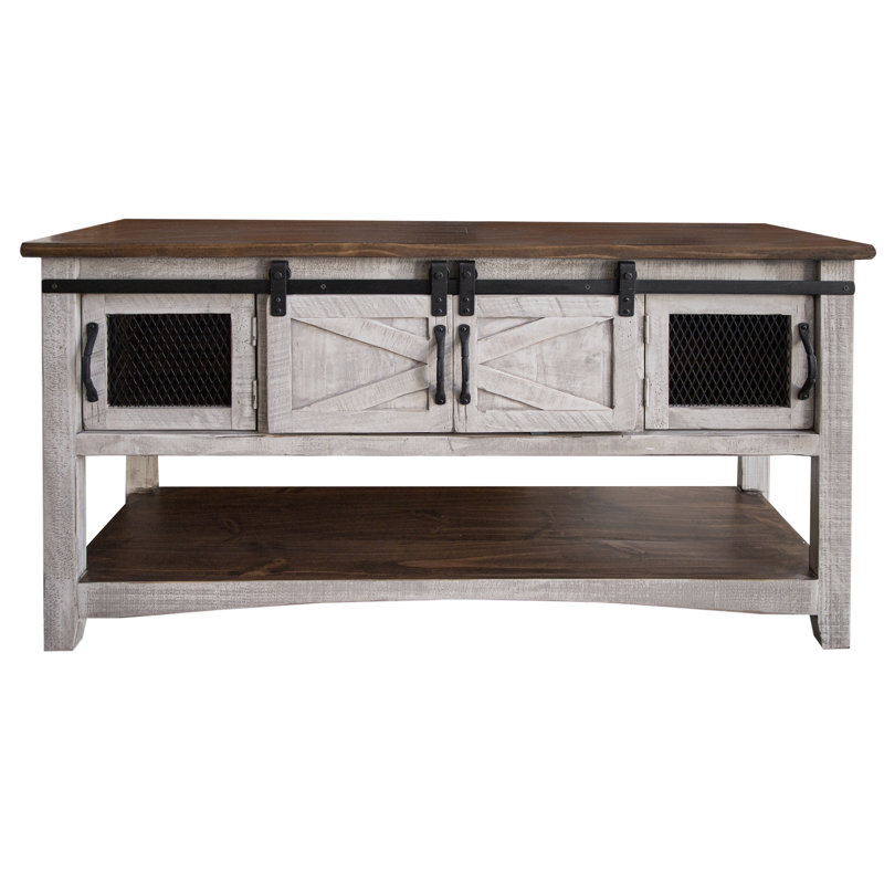 Pueblo Gray Sofa Table 4 Doors