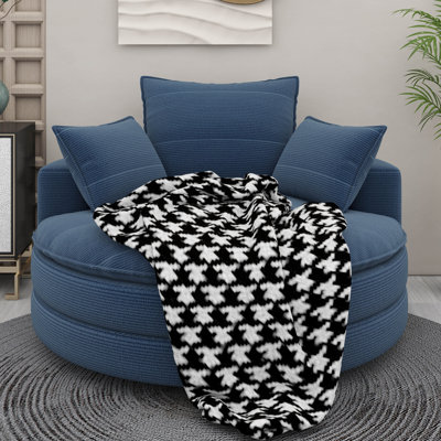 Swivel Accent Barrel Chair, 360 Degree Modern Round Armchair