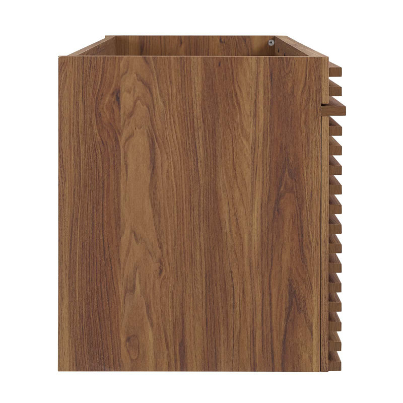 Modway Render 48" Wall Mounted Single Bathroom Vanity Base Only, Walnut