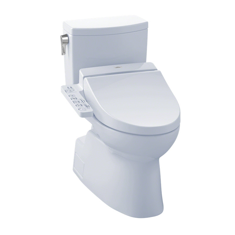 Toilette allongée deux pièces 1,0 GPF TOTO® WASHLET + ® Vespin® II 1G® et siège de bidet WASHLET® C100, blanc coton