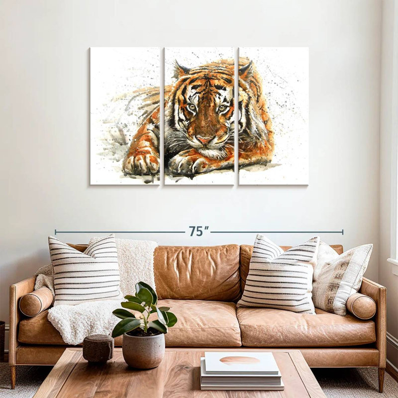 Brampt Lounging Bengal Tiger, 36" H x 57" W