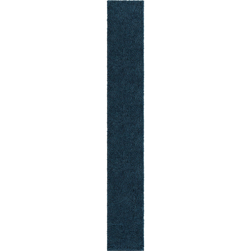 Tapis bleu marine Desirae, Tapis de couloir 2 pi 6 po x 16 pi 5 po