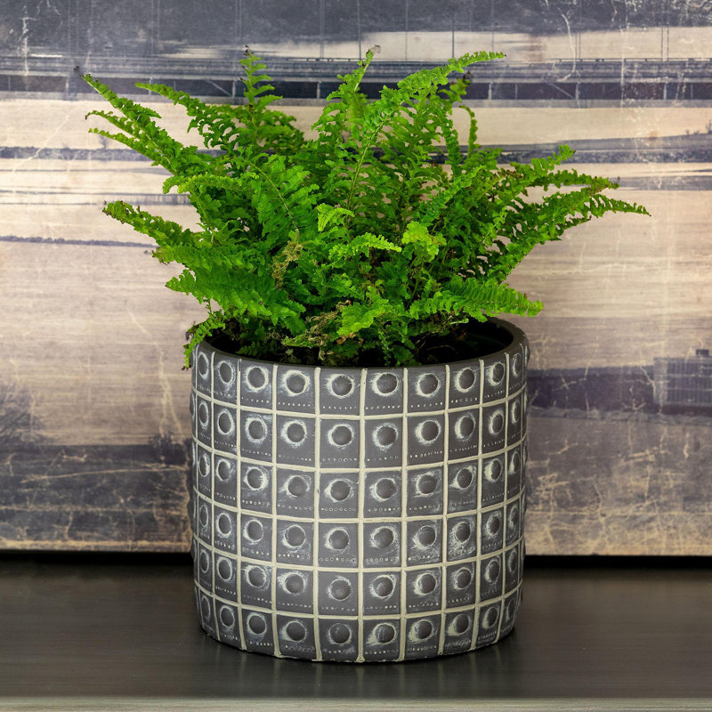 Mini pot à motif de rivets Park Hill, H 6 po x l 6,5 po x P 6,5 po