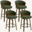 Tabouret de bar pivotant en noyer courbé Mid-Century avec siège rembourré épais et capacité de 350 lb (ensemble de 4)-396633069-396633068