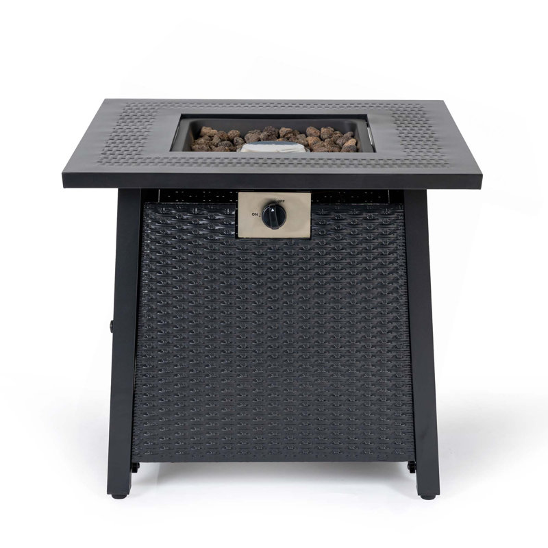 28-Inch Iron Square Propane Fire Pit Table