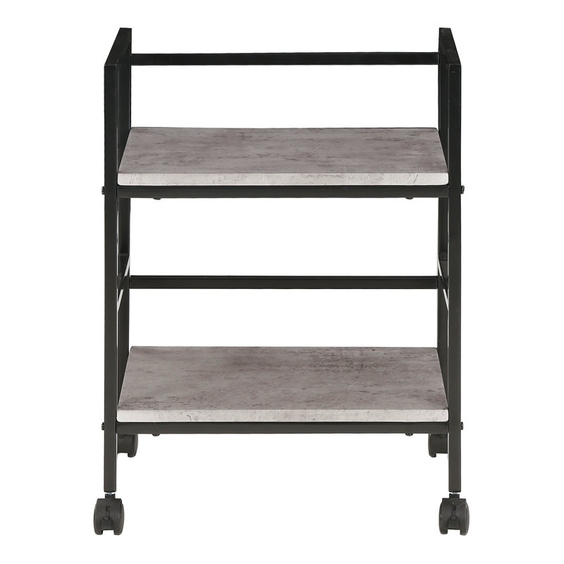 Zaylee 44.7cm W Metal Shelving Unit with Wheels, French Oak Grey