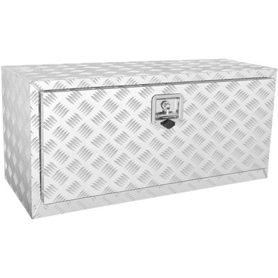 Caisse de dessous de camion, boîte de rangement de ramassage de 36 po x 17 po x 18 po, boîte à outils en aluminium robuste avec serrure et clés en forme de losange, boîte de rangement de remorque imperméable avec loquet à poignée en T pour camion, camionnette, remorque