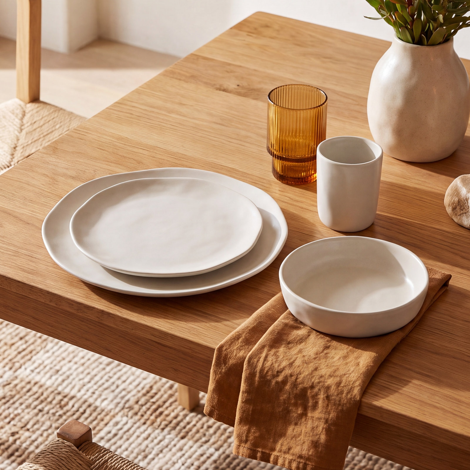 Stone by Mercer Project Hekonda 32-Piece Dinnerware Set Stoneware, White