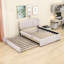 Lit plateforme tapissier avec lit gigogne simple et lumière DEL-998322480-998322476