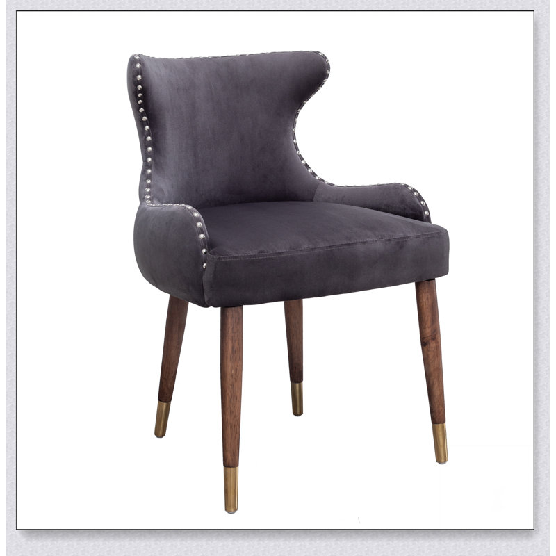 Fauteuil d'appoint Lindale, Velours gris velours