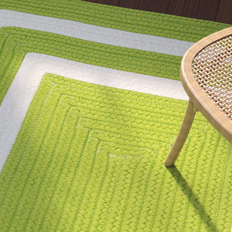 Tapis vert tressé à bordure Cisbrough, Rectangle 12 pi x 15 pi