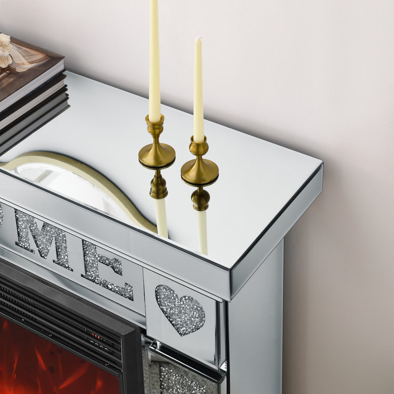 Armoire de cheminée en acrylique avec miroir à losanges