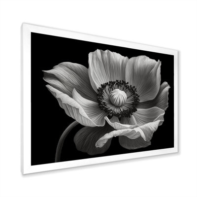 Coquelicots noirs et blancs sur toile