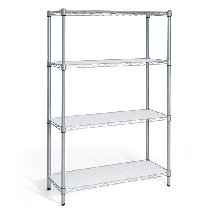 Trinity 4-Tier 36 x 14 x 54 Wire Shelving with Liners, NSF, Black