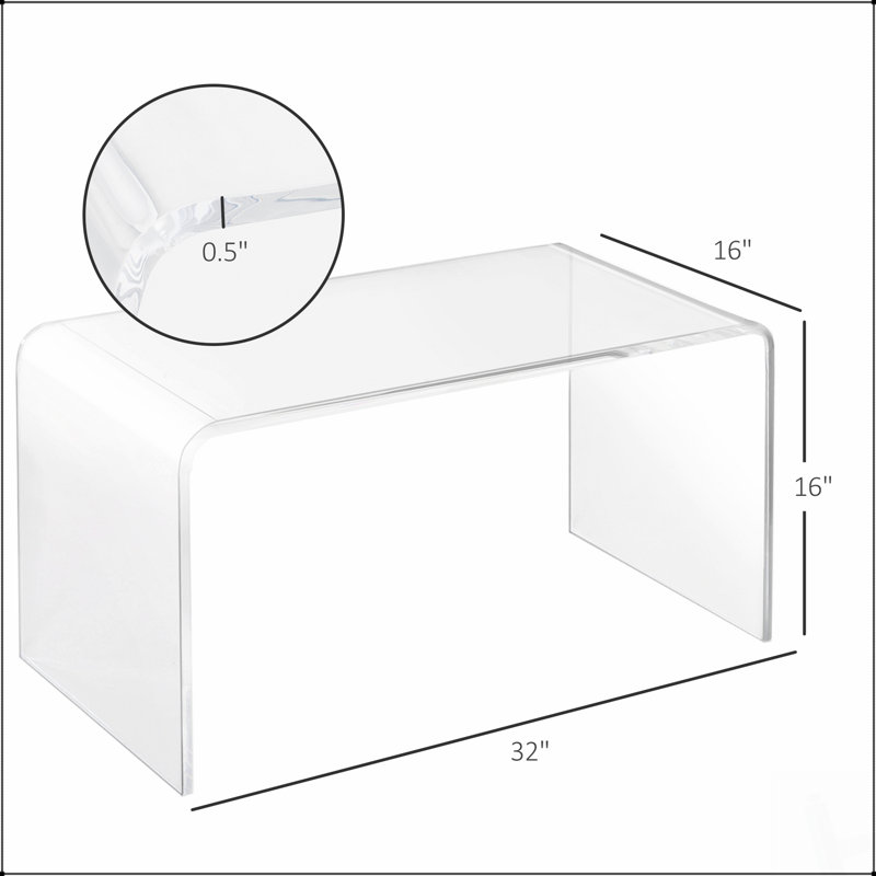 La table basse élégante à cascade rectangulaire de 32 pouces de long, parfaite pour les intérieurs modernes et minimalistes, rehausse l'ouverture et la luminosité.